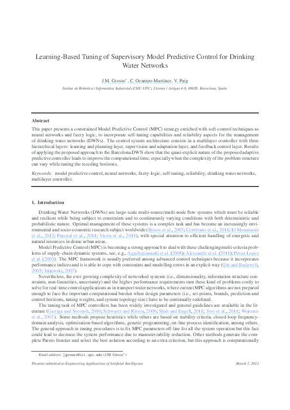 (PDF) Learning-based tuning of supervisory model predictive control for ...