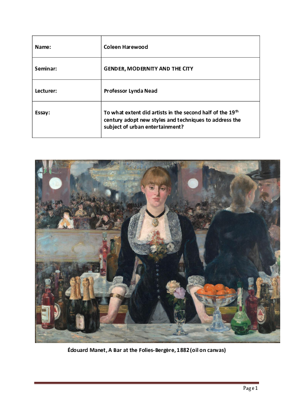 (DOC) Essay Modernisation of Paris v22