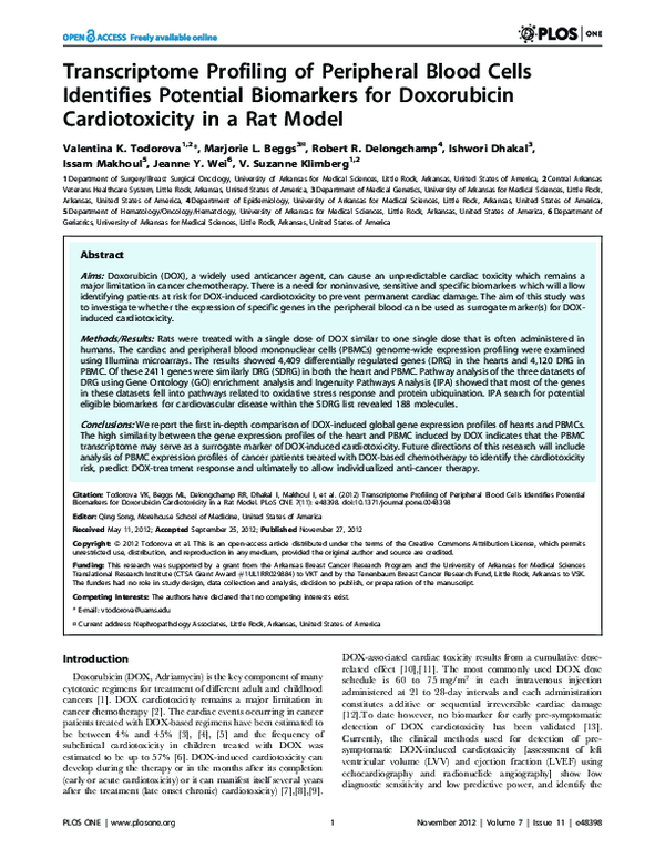 (PDF) Transcriptome Profiling of Peripheral Blood Cells Identifies ...