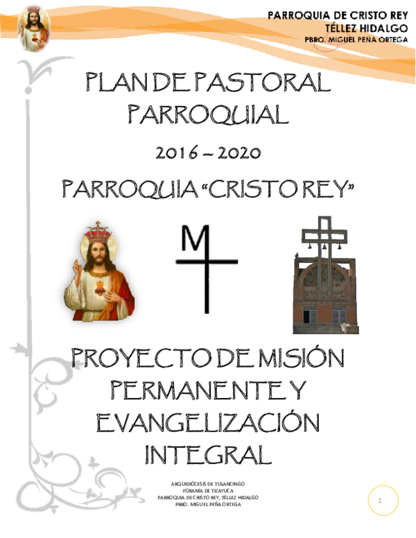 (DOC) PLAN DE PASTORAL PARROQUIAL CRISTO REY II