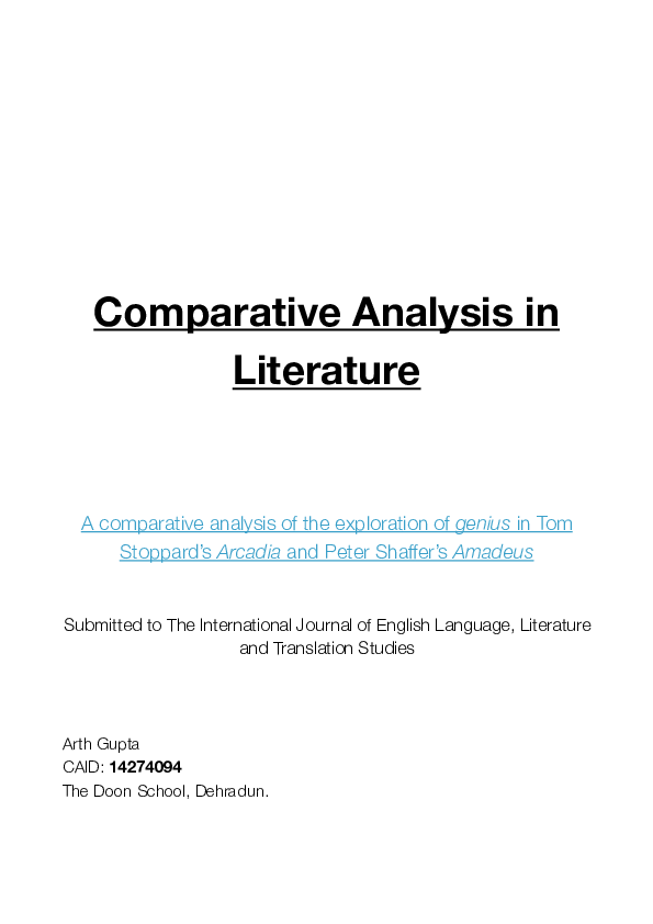(PDF) Comparative Analysis in Literature