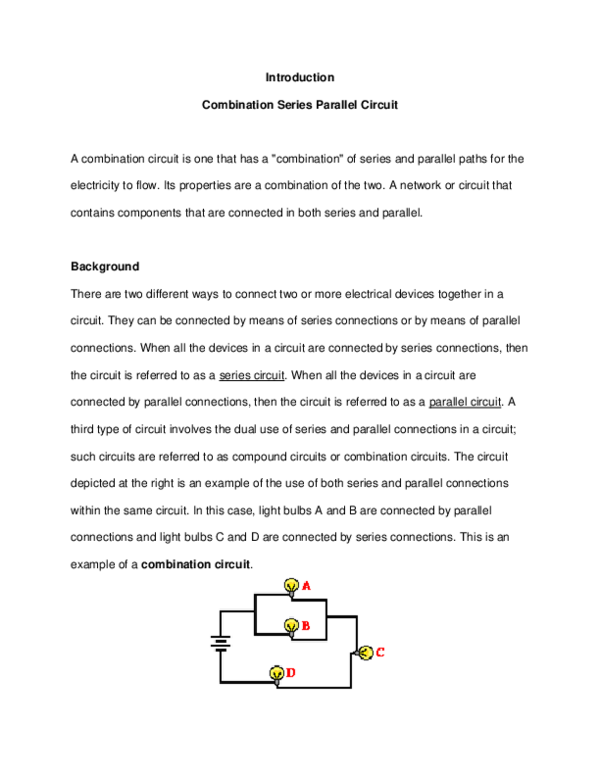 What Is The Definition Of Series And Parallel Circuits Wiring Diagram