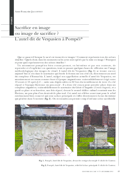 (PDF) Sacrifice en image ou image de sacrifice. L'autel dit de