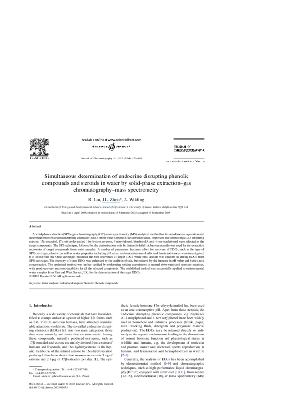 (PDF) Simultaneous determination of endocrine disrupting phenolic ...