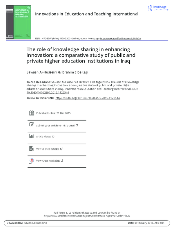 (PDF) Innovations in Education and Teaching International The role of ...
