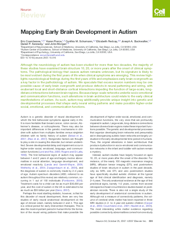 (PDF) Mapping early brain development in autism