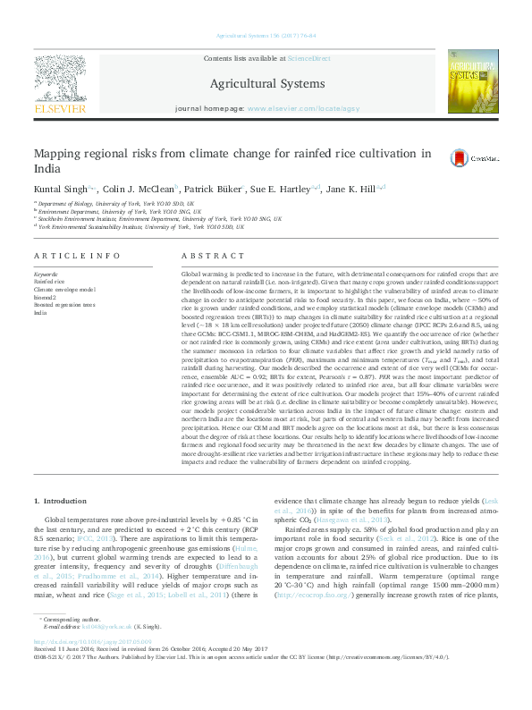 (PDF) Mapping regional risks from climate change for rainfed rice ...