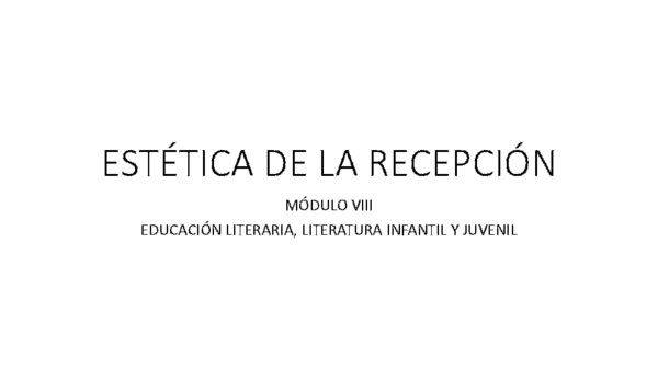 (PPT) ESTÉTICA DE LA RECEPCIÓN, PPT