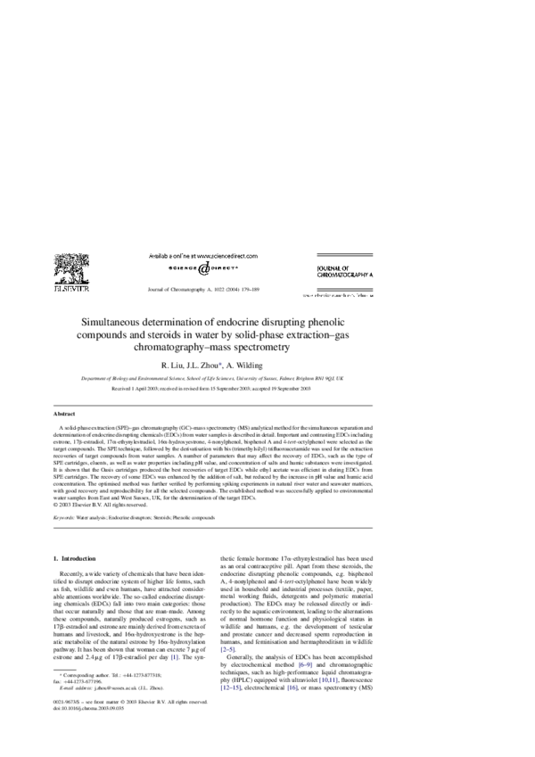 (PDF) Simultaneous determination of endocrine disrupting phenolic ...