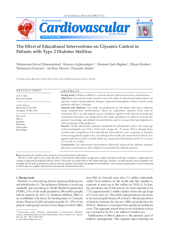 (PDF) The Effect of Educational Interventions on Glycemic Control in ...