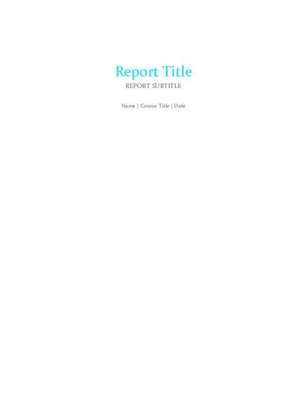 (DOC) Report Title REPORT SUBTITLE