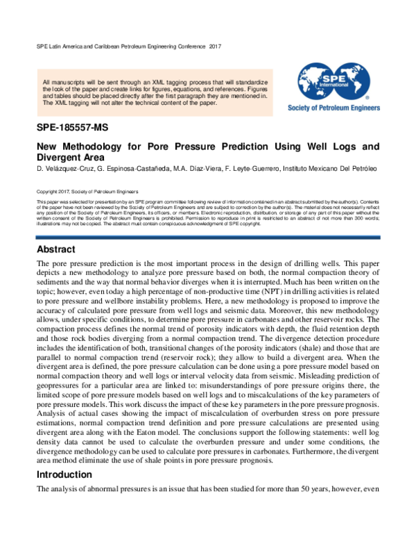(PDF) New Methodology for Pore Pressure Prediction Using Well Logs and ...
