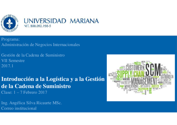 (PDF) Introducción a la Logística y a la Gestión de la Cadena de Suministro