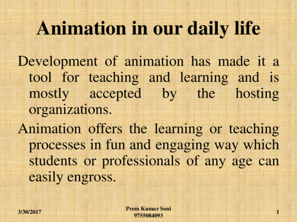 (PDF) Animation in our daily life