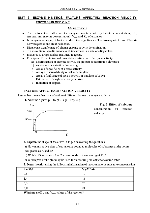 (PDF) UNIT 5. ENZYME FACTORS AFFECTING REACTION VELOCITY