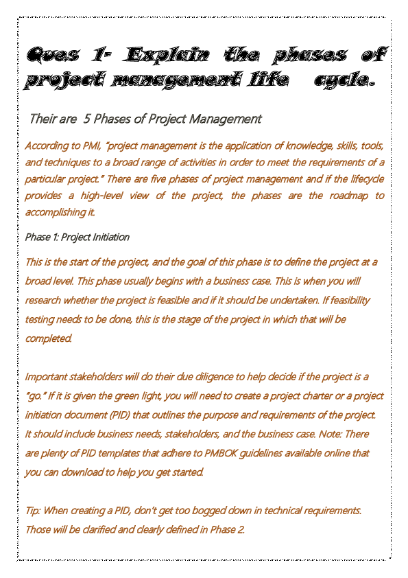 (DOC) project management