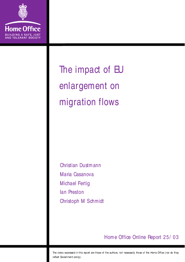 (PDF) The impact of EU enlargement on migration flows