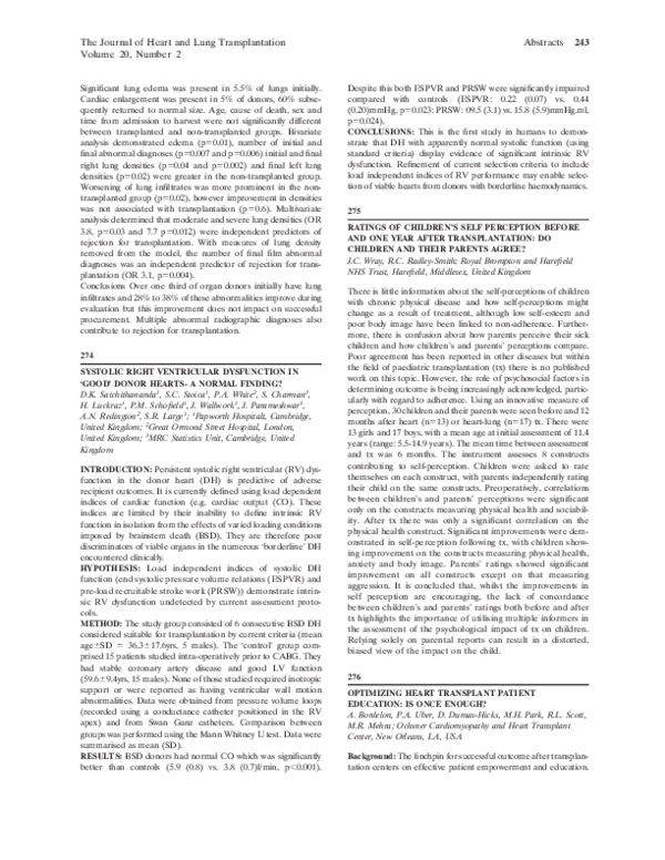 (PDF) Systolic right ventricular dysfunction in ‘good’ donor hearts- a ...