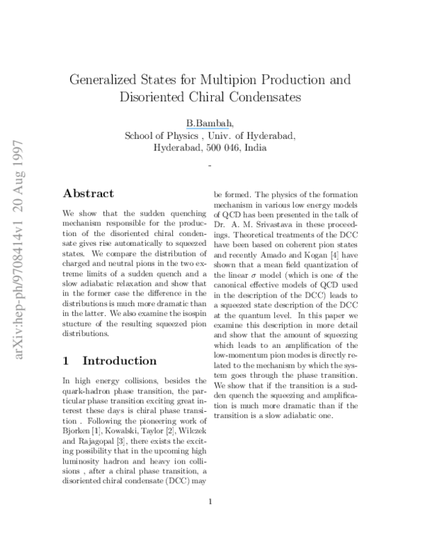 (PDF) Generalized States for Multipion Production and Disoriented ...