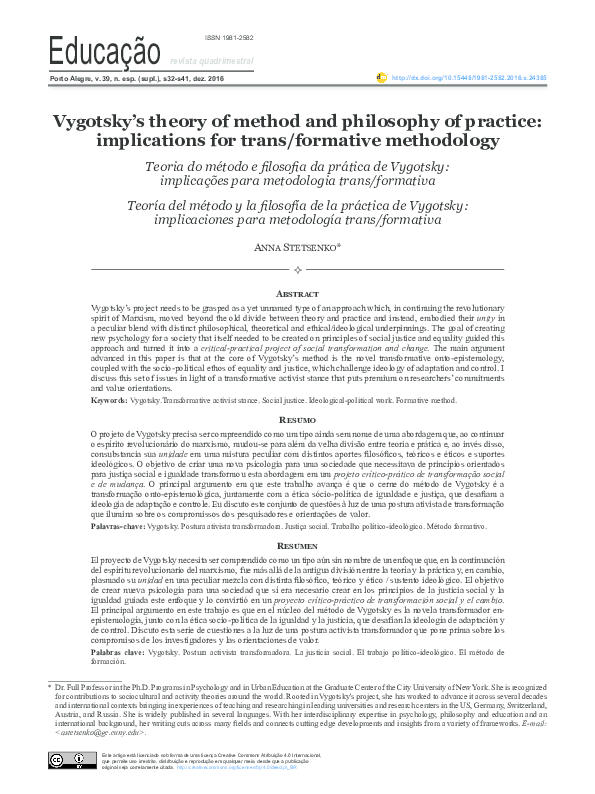 educação transformadora vygotsky