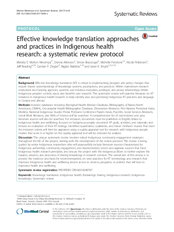 (PDF) Effective knowledge translation approaches and practices in ...