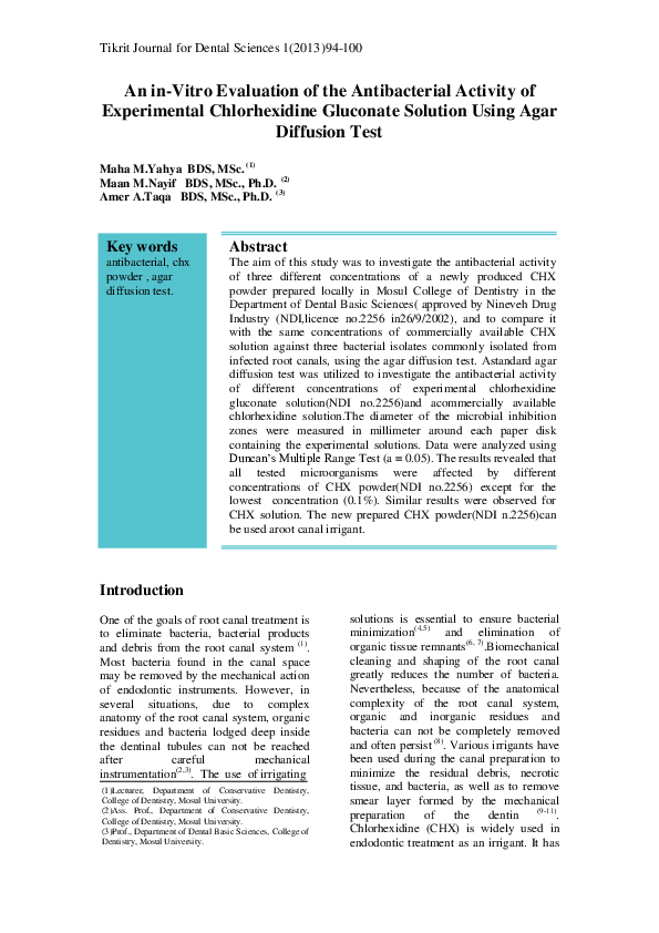 (PDF) An in-Vitro Evaluation of the Antibacterial Activity of ...