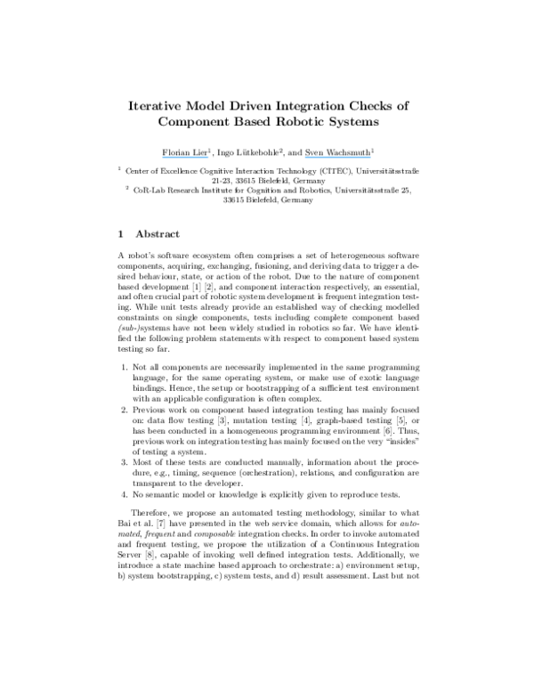 (PDF) Iterative Model Driven Integration Checks of Component Based ...