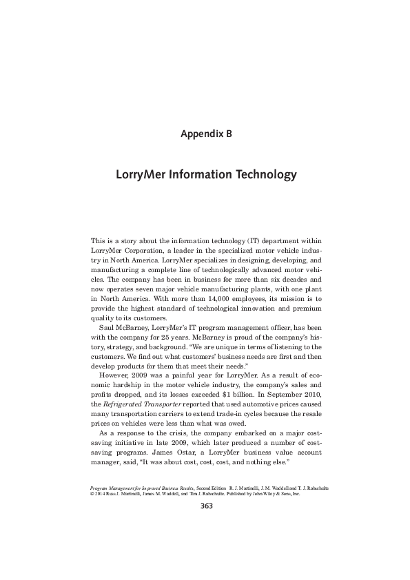 (PDF) Appendix B: LorryMer Information Technology