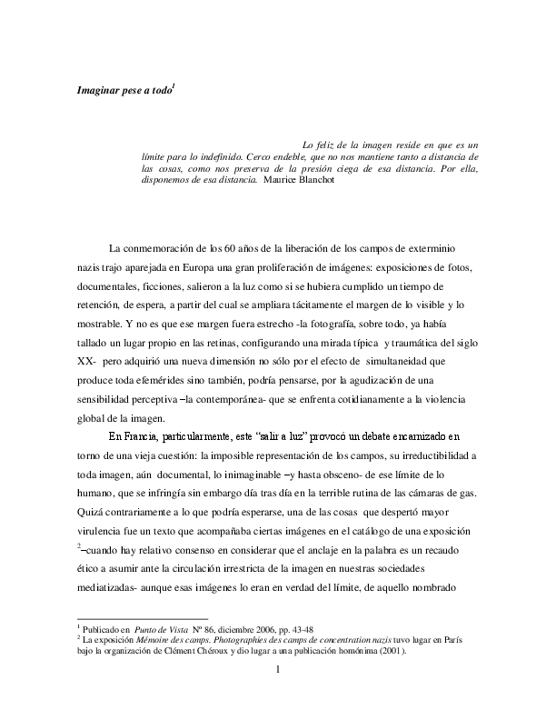 Didi Huberman Georges Imagenes Pese A Todo Memoria Visual Del Holocausto Pdf Document