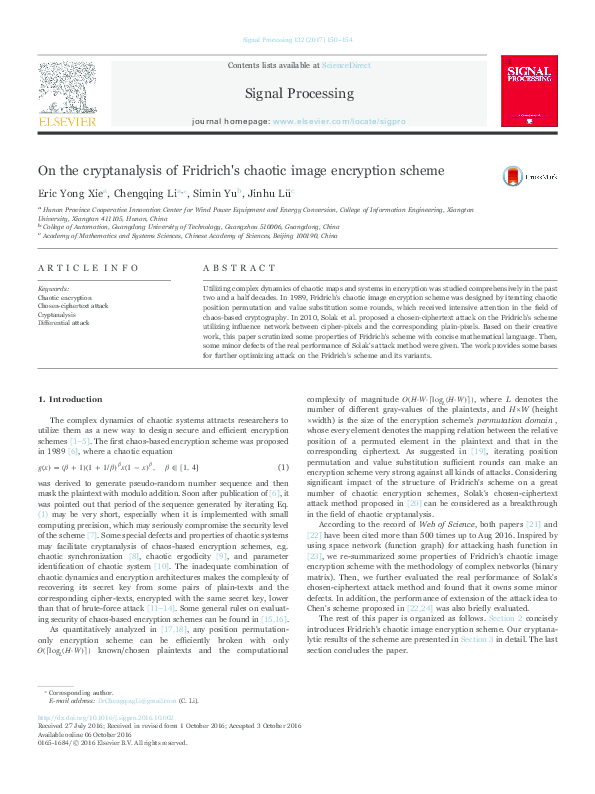 (PDF) 17 On the cryptanalysis of Fridrich's chaotic image encryption ...