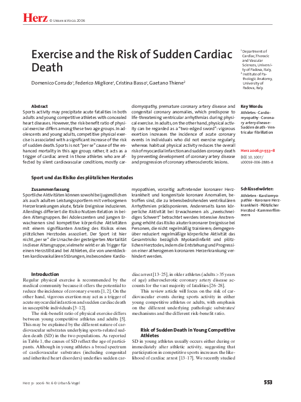 (PDF) Exercise and the Risk of Sudden Cardiac Death