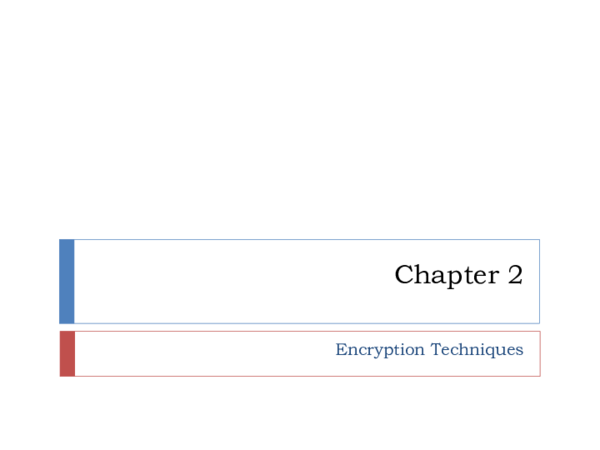 (PDF) Chapter 2 Encryption Techniques