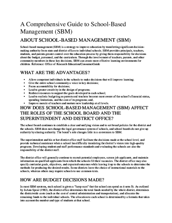 (DOC) A Comprehensive Guide to School