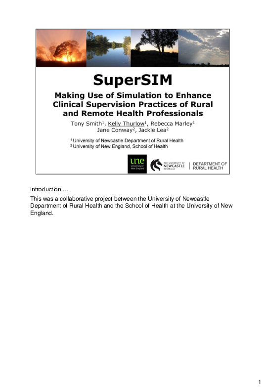 (PDF) SuperSIM: Making Use of Simulation to Enhance Clinical ...