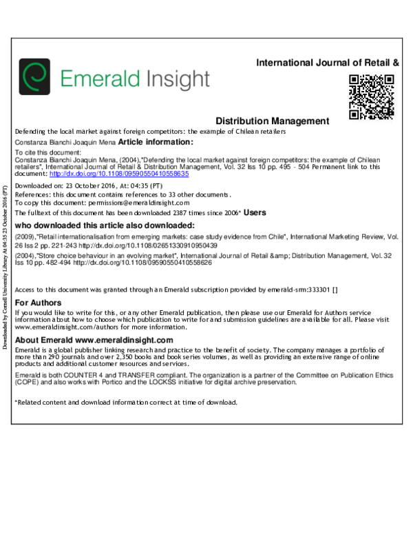 (DOC) International Journal of Retail & Distribution Management