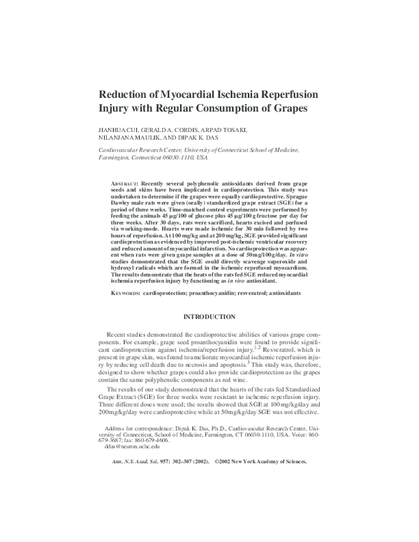 (PDF) Reduction of Myocardial Ischemia Reperfusion Injury with Regular ...