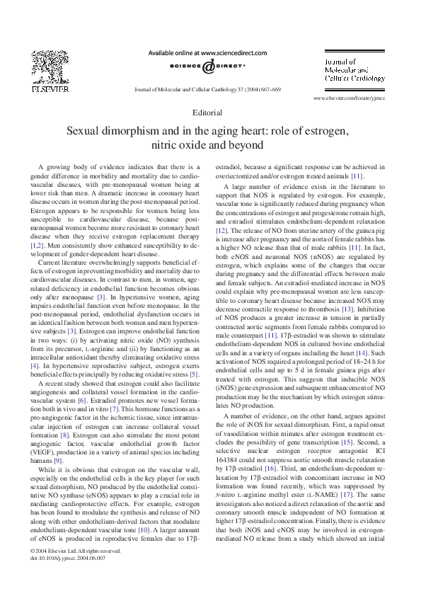 (PDF) Sexual dimorphism and in the aging heart: role of estrogen ...