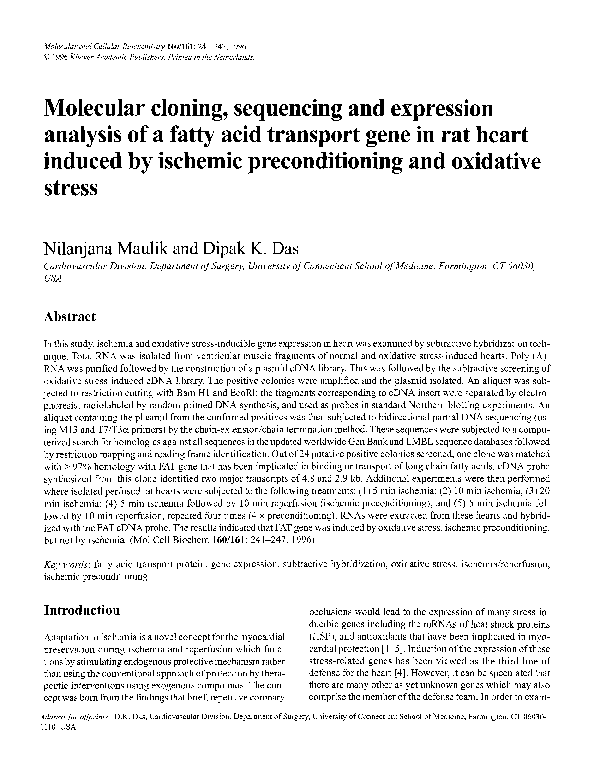 (PDF) Molecular cloning, sequencing and expression analysis of a fatty ...