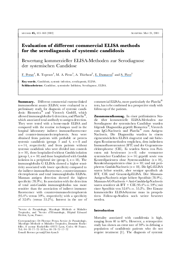 (PDF) Evaluation of different commercial ELISA methods for the ...