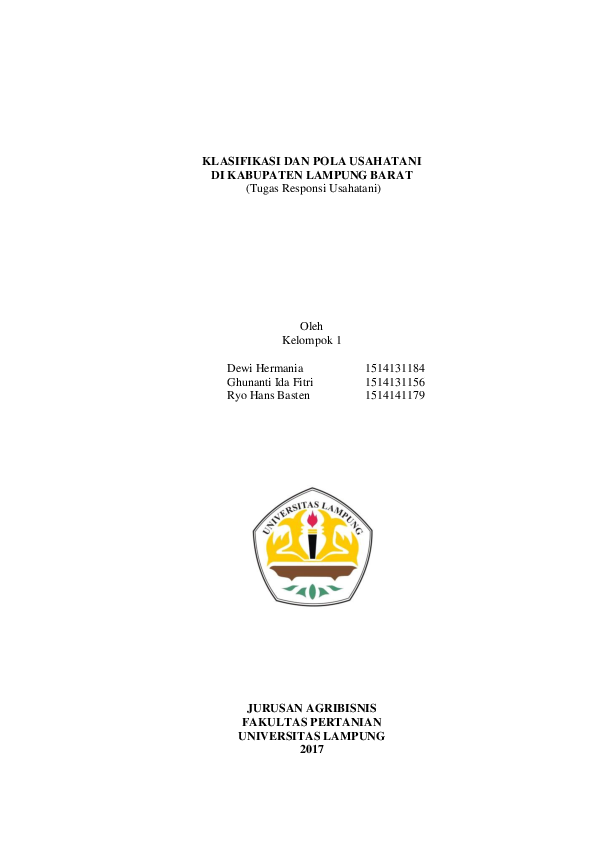 Doc Tugas 1 Responsi Ustan Agribisnis D Academia Edu