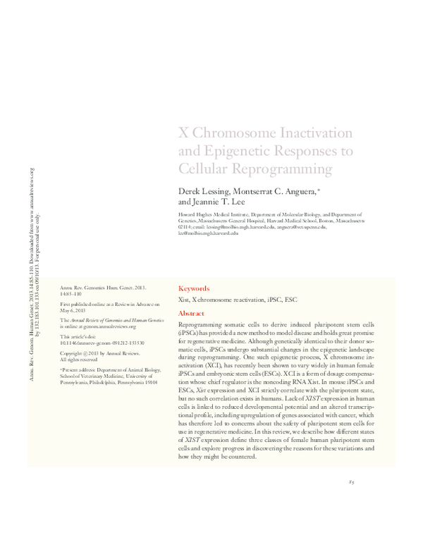 (PDF) X Chromosome Inactivation and Epigenetic Responses to Cellular ...
