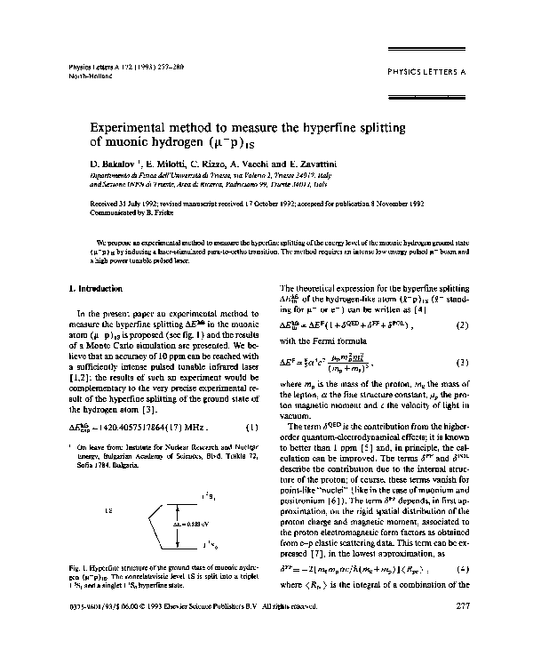 (PDF) Experimental method to measure the hyperfine splitting of muomic ...