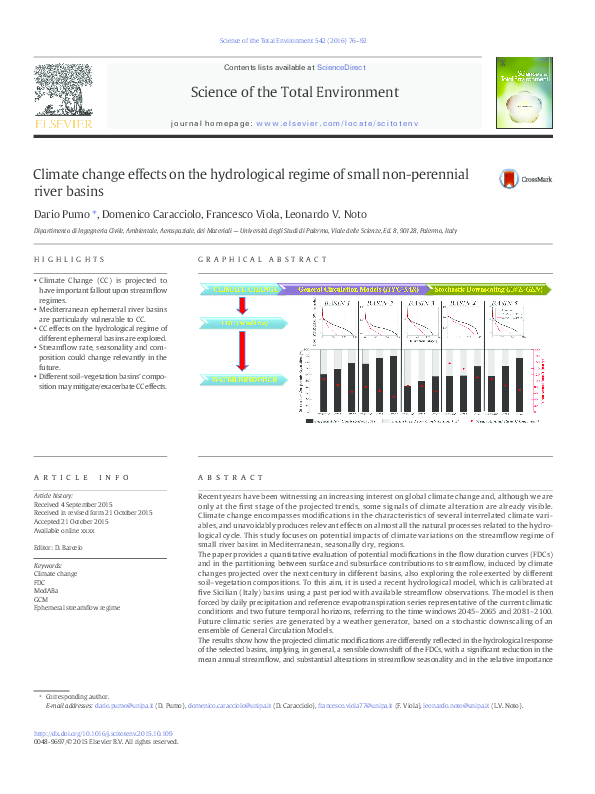 (PDF) Climate change effects on the hydrological regime of small non ...