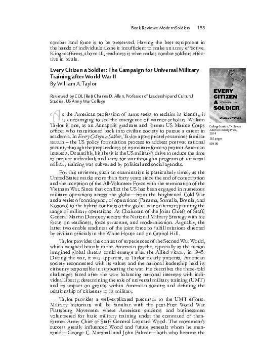 (PDF) Every Citizen a Soldier: The Campaign for Universal Military ...