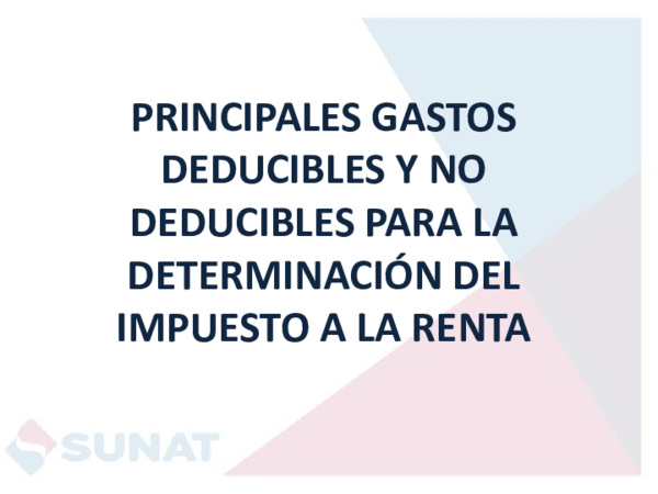 (PDF) PRINCIPALES GASTOS DEDUCIBLES Y NO DEDUCIBLES PARA LA ...