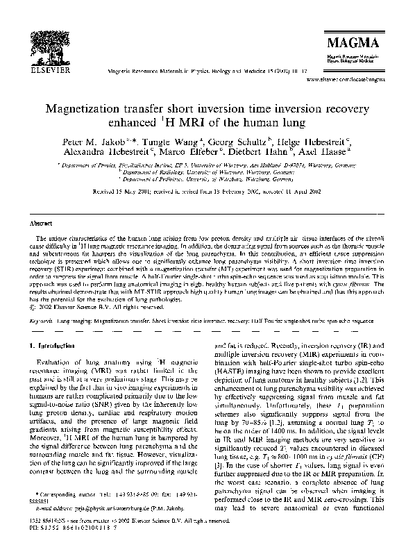 (PDF) Magnetization transfer short inversion time inversion recovery ...