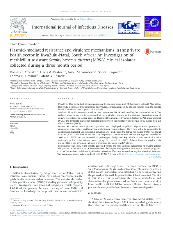 (PDF) Plasmid-mediated resistance and virulence mechanisms in the ...