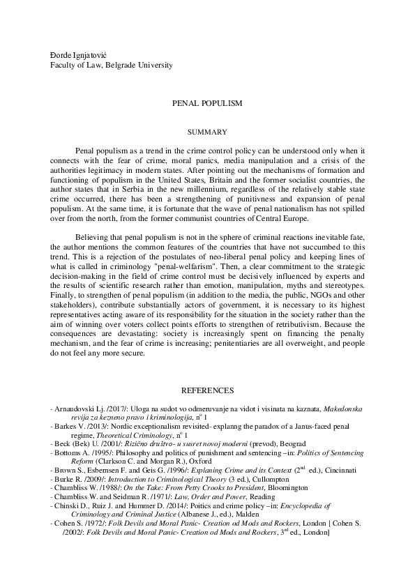 Penal populism essay image