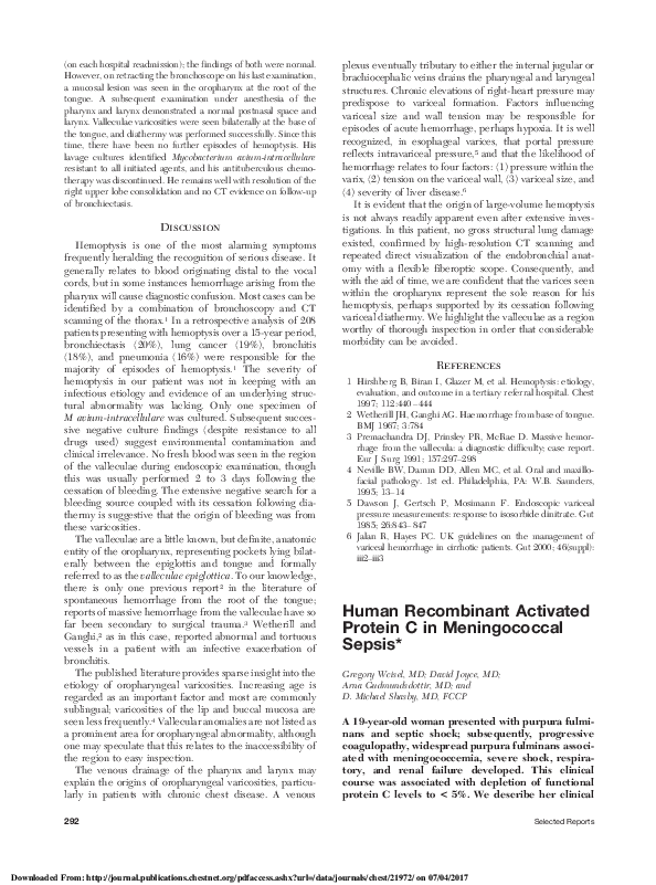 (PDF) Human Activated Protein C in Meningococcal Sepsis