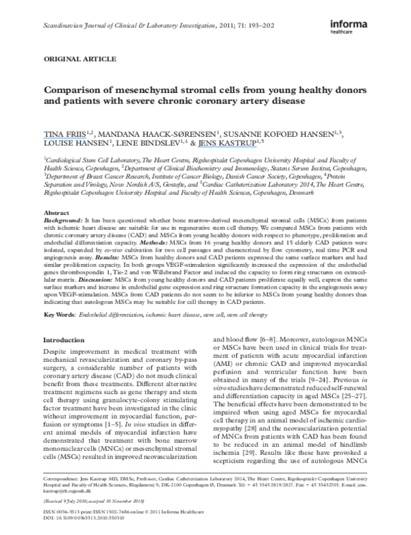 (PDF) Comparison of mesenchymal stromal cells from young healthy donors ...